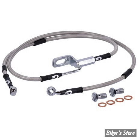 -  DURITE DE FREIN ARRIÈRE - SOFTAIL FXST 2007 / FLSTF 2007 - LONGUEUR : +000 - OEM 45133-07 - GOODRIDGE - INOX - HD0085-2RC-CL