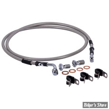 DURITE DE FREIN AVANT - SOFTAIL ROCKER FXCW/C 08/11 - LONGUEUR : +000 " (CM / ") - OEM 41800021 - GOODRIDGE - INOX - HD0096-1FC-CL