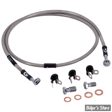 - DURITE DE FREIN AVANT - DYNA FXDB 06/13- LONGUEUR : +000 " (124CM / 49") - OEM 45112-08 - GOODRIDGE  - INOX - HD0073-1FC-CL