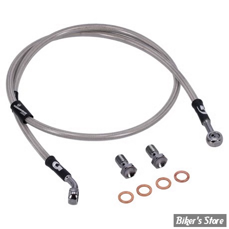 - DURITE DE FREIN AVANT - SPORTSTER 1200 / 883 04/13 - LONGUEUR : +000 - 1 DISQUE - OEM 46400-04 / C - GOODRIDGE - INOX - HD0069-1FC-CL