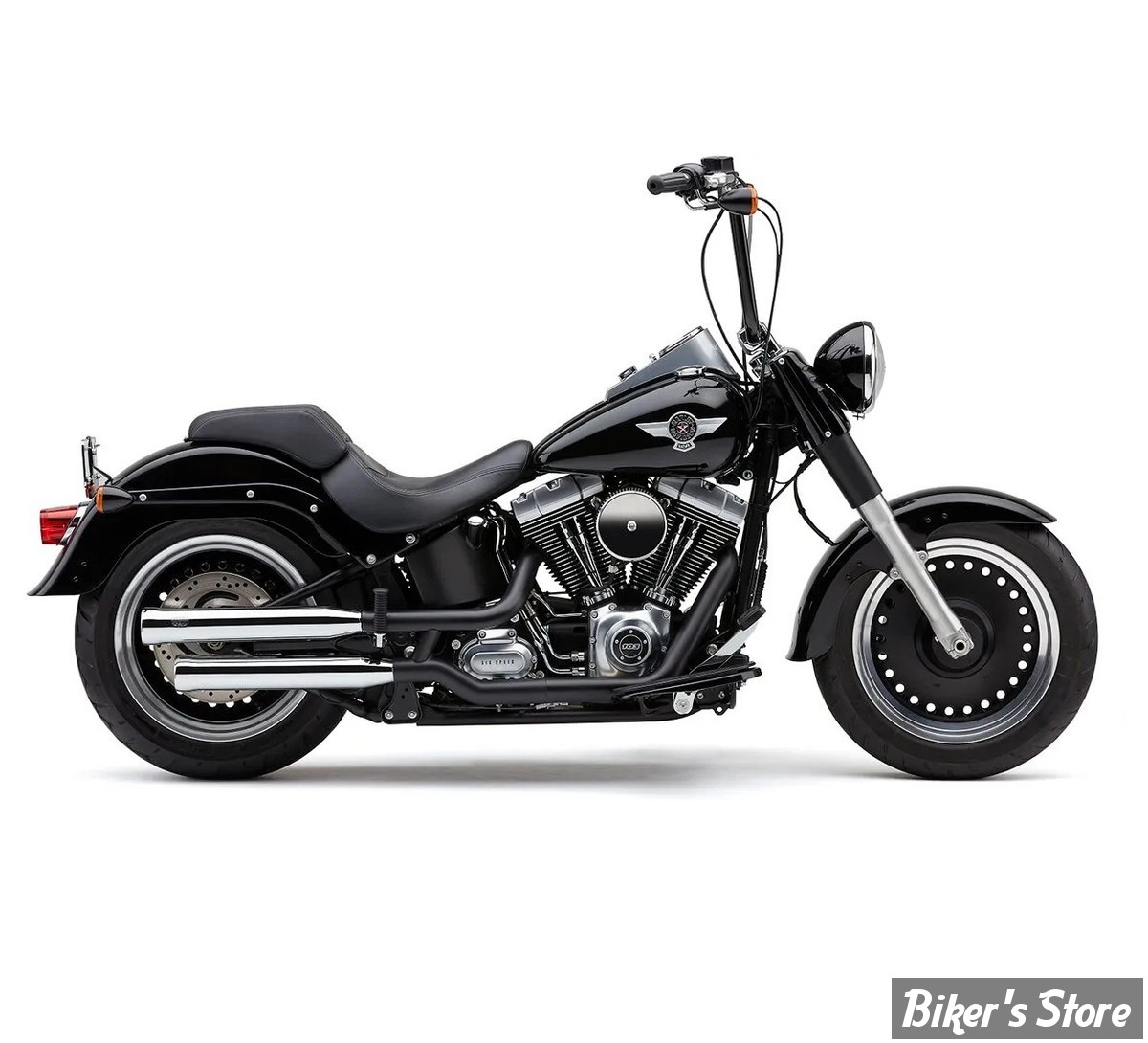 SILENCIEUX COBRA - FAT BOY FLSTF/B 07/16 / DEUCE FXSTD 2007  - Neighbor Hater slip-on mufflers 3" - CHROME - 6041