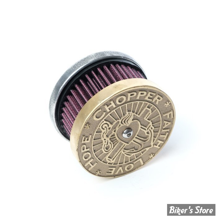 ECLATE M - PIECE N° 24B - FILTRE A AIR - WANNABE CHOPPERS - CARBURATEUR KEIHIN / TILLOTSON / BENDIX - WannaSucker 'CFLH' air cleaner - LAITON - MOT SDG 042