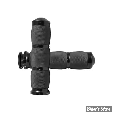 POIGNEES - AVON - AIR CUSHIONED GRIPS - INDIAN 18UP - 1" - NOIR / NOIR - IN-TO-AIR-90-CH