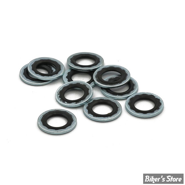 3/8 - Rondelle joint - Alu avec insert en caoutchouc - 10mm/3/8 - OEM  41731-88A - LES 10 PIÈCES - Biker's Store