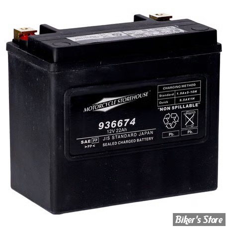 BATTERIE - 65989-90B - STANDRAD SERIES - MCS, standard series - AGM sealed battery. 12V, 22Ah. 325CCA