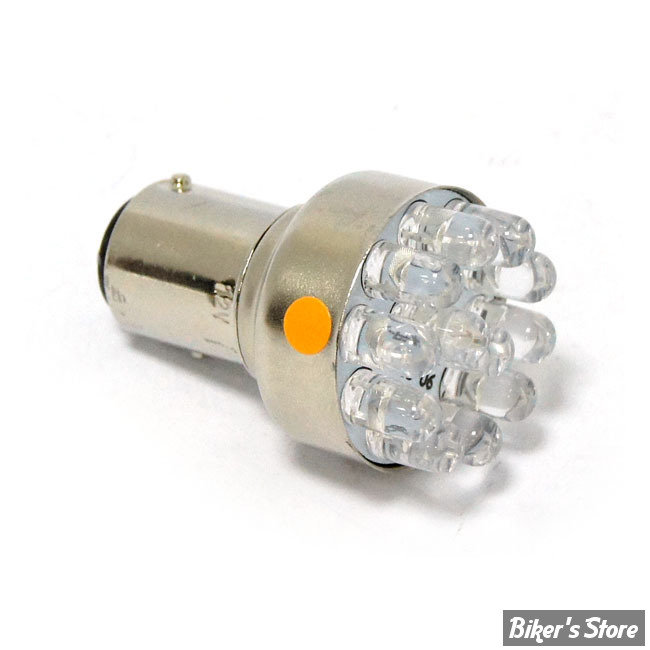 AMPOULE DE FEU ARRIERE / CLIGNOTANT - 12V - CULOT : BAY15D - OEM 1157 - LED  ORANGE- Double filament - Biker's Store