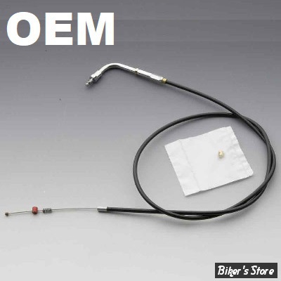 CABLE DE RETOUR POUR BIGTWIN & SPORTSTER 96UP - LONGUEUR :104 CM - OEM 56328-96 - BARNETT - FINITION : NOIR