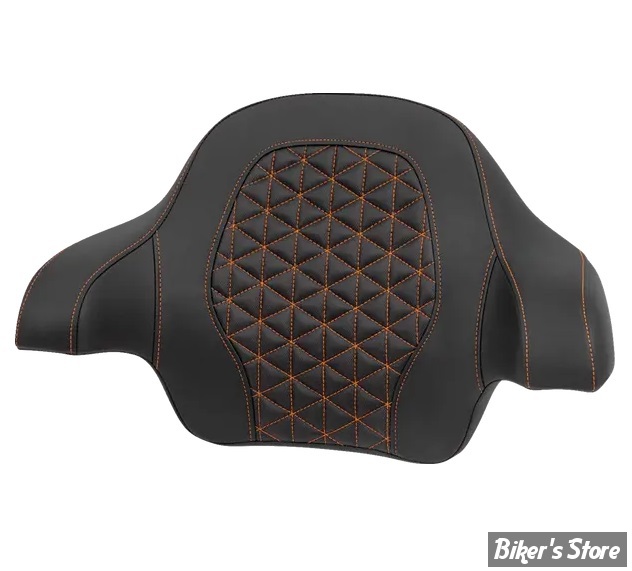 DOSSIER DE TOUR PACK - KING - TOURING 14UP - SADDLEMEN - Roadsofa™ Tri Gripper Tour Pack Backrest Pad - NOIR  / COUTURES : ORANGE - 814-07-21103