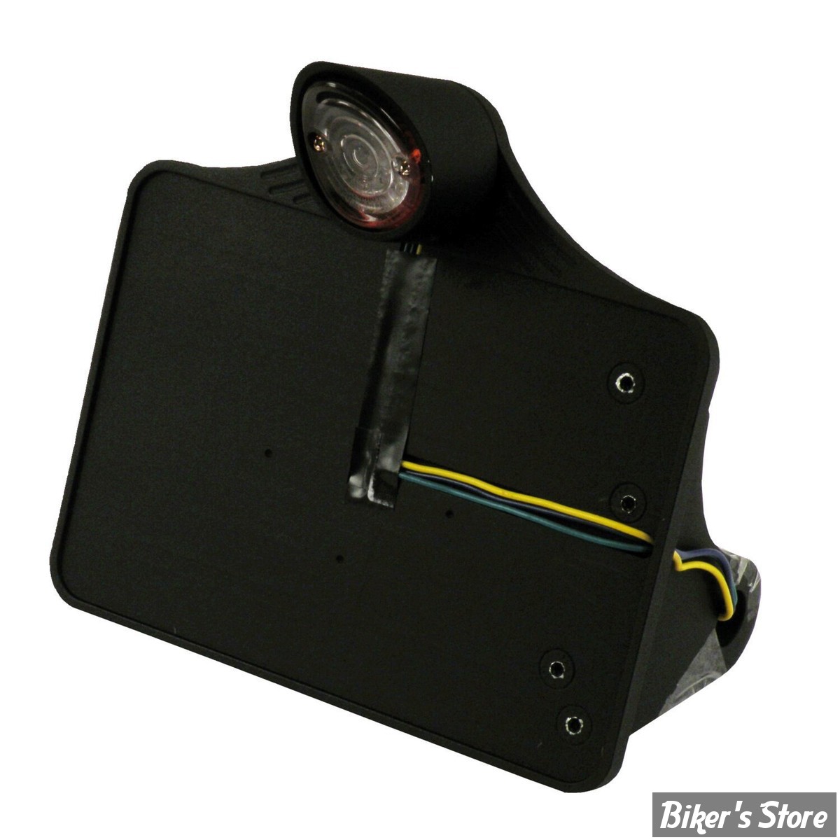 PLAQUE LATERALE - 200 X 200 - SOFTAIL 1984/2007 - CPV -  AVEC FEU SHARKNOSE LED - NOIR - 0267B