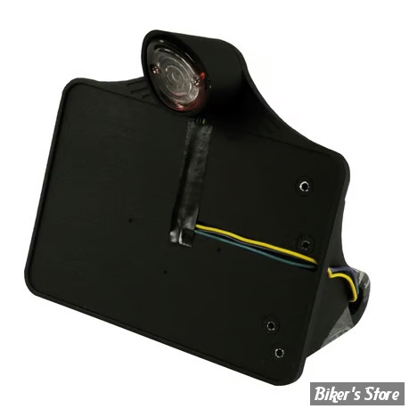 PLAQUE LATERALE - 143 X 210 - SPORTSTER 57UP - CPV - AVEC FEU SHARKNOSE LED - NOIR - 0047B
