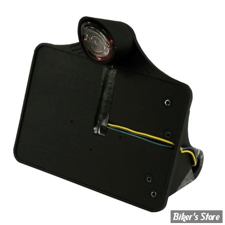 PLAQUE LATERALE - 200 X 200 - SOFTAIL 2008/2017 - CPV - AVEC FEU SHARKNOSE LED - NOIR - 0310B