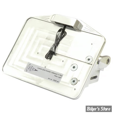PLAQUE LATERALE - 143 X 210 - V-ROD - CPV - AVEC FEU SHARKNOSE LED - POLI - 0365