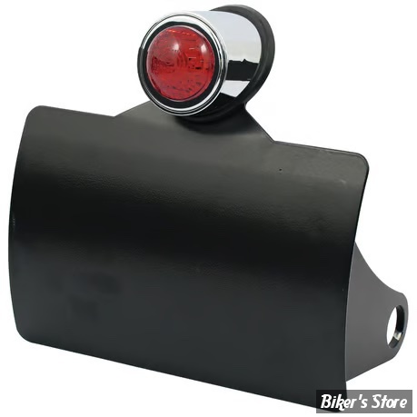 PLAQUE LATERALE - 143 X 210 - SPORTSTER 57UP - CPV - CURVED AVEC FEU OLD SCHOOL LED - NOIR - 0470B