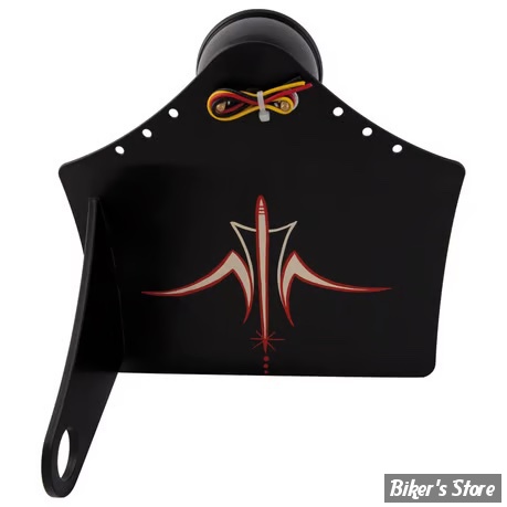 PLAQUE LATERALE - 143 X 210 - SOFTAIL 1984/2007 - CPV - CURVED AVEC FEU FORD LED - NOIR AVEC PINSTRIPING - 0488B