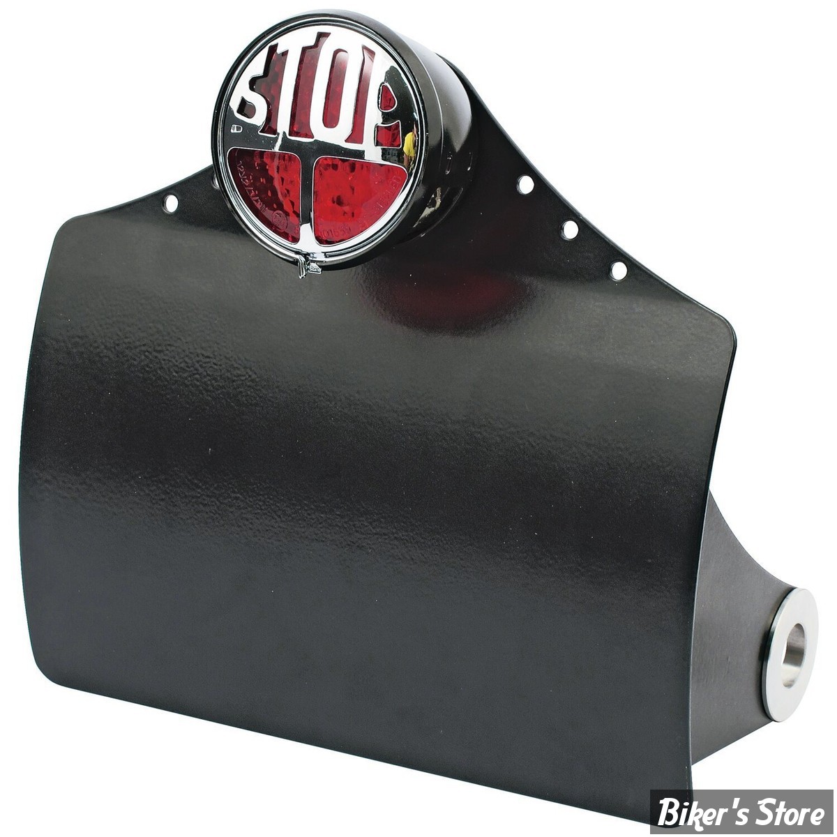 PLAQUE LATERALE - 143 X 210 - SOFTAIL 2008/2017 - CPV - CURVED AVEC FEU FORD LED - NOIR AVEC PINSTRIPING - 0489B