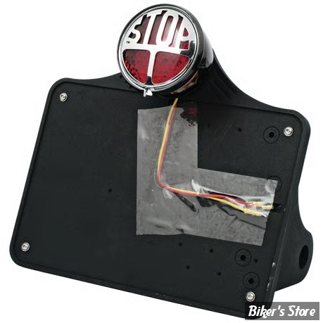 PLAQUE LATERALE - 143 X 210 - SOFTAIL 1984/2007 - CPV -  AVEC FEU STOP LED - NOIR - 0424B