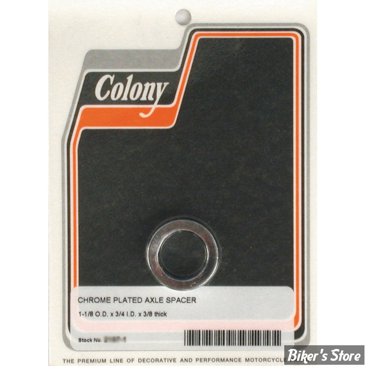 ENTRETOISE D'AXE DE ROUE - DIAMETRE INTERNE : 19.10mm / 3/4" - EPAISSEUR  : 9.53 MM / 3/8" - COLONY - CHROME - 2197-1