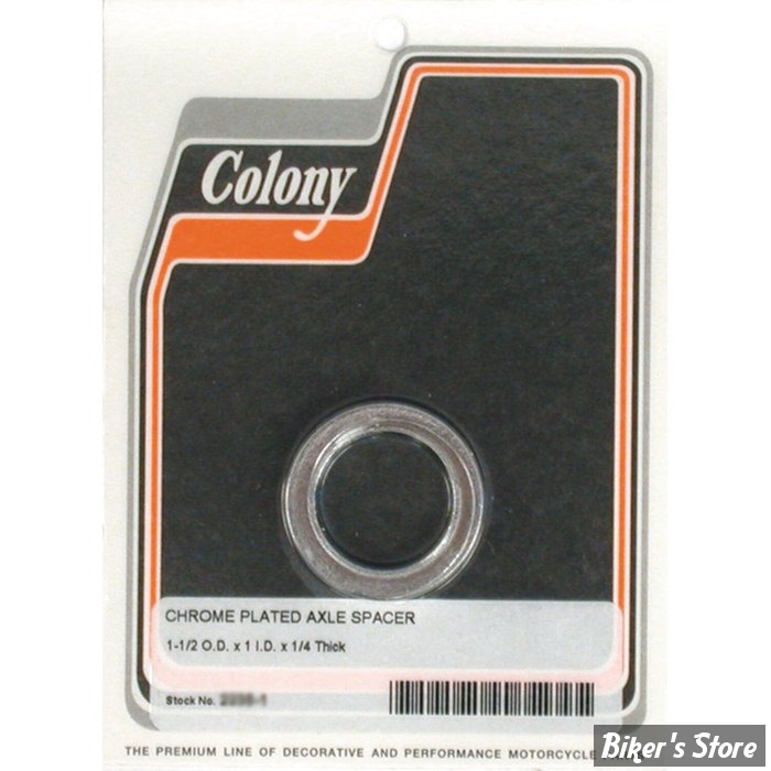 ENTRETOISE D'AXE DE ROUE - DIAMETRE INTERNE : 1" - LONGUEUR :  6.35 MM / 1/4" - COLONY - CHROME - 2235-1
