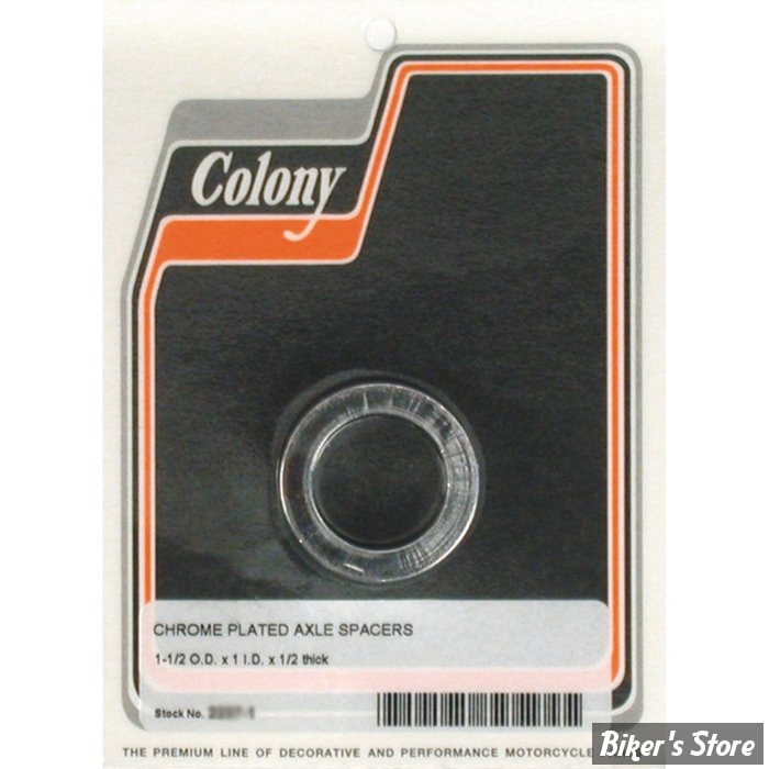 ENTRETOISE D'AXE DE ROUE - DIAMETRE INTERNE : 1" - LONGUEUR :12.70 MM / 1/2" - COLONY - CHROME -  2237-1