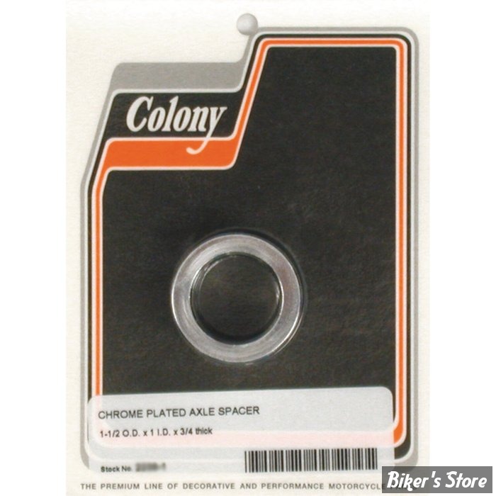 ENTRETOISE D'AXE DE ROUE - DIAMETRE INTERNE : 1" - LONGUEUR :19.05 MM / 3/4" - COLONY - CHROME - 2239-1
