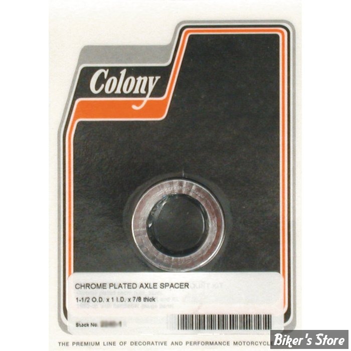 ENTRETOISE D'AXE DE ROUE - DIAMETRE INTERNE : 1" - LONGUEUR :22.23 MM / 7/8" - COLONY - CHROME -  2240-1