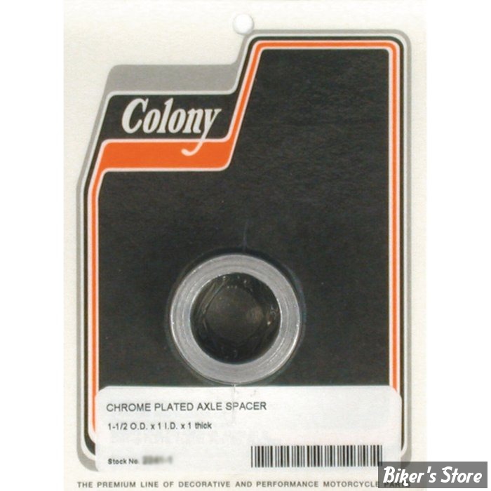 ENTRETOISE D'AXE DE ROUE - DIAMETRE INTERNE : 1" - LONGUEUR :25.40 MM / 1" - COLONY - CHROME -  2241-1
