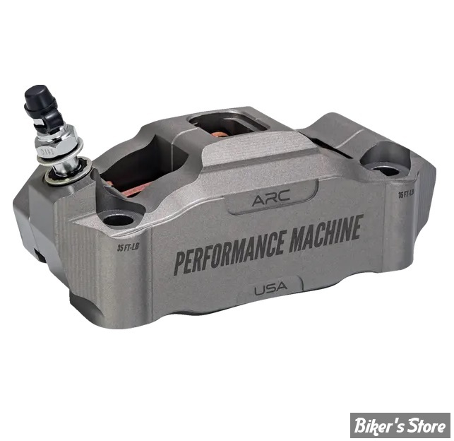 ETRIER RADIAL - ENTRE AXES : 108MM - ETRIER PERFORMANCE MACHINE -  4-PISTONS - 108MM Race Series radial - COTÉ : GAUCHE - FINITION : GUN METAL GRIS - 0052-2427-GYC