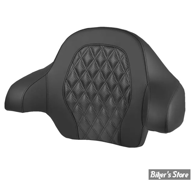 DOSSIER DE TOUR PACK - KING - TOURING 14UP - SADDLEMEN - Roadsofa™ LATTICE STITCH Tour Pack Backrest Pad - FIBRE DE CARBONE - NOIR  / COUTURES : NOIR -  814-07-20700