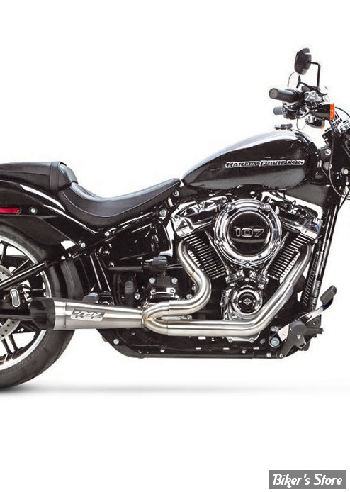 - ECHAPPEMENT - TWO BROTHERS RACING - SOFTAIL M8 FLFB / FXBR / FXDR - SHORTY TURN OUT 2 EN 1 - ACIER INOX - 005-5140199- 753208