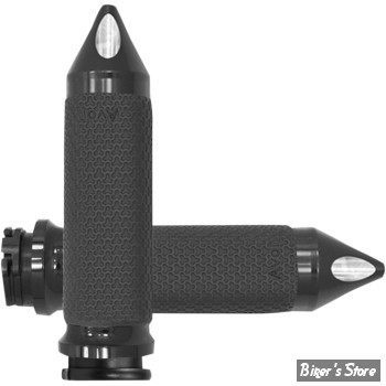 POIGNEES AVON - MEMORY GRIPS - DIAMETRE : 1.5" / 38MM / MEDIUM - SPIKE - FINITION : NOIR - MF-63A-ANO-SPK