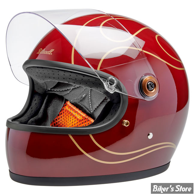 CASQUE INTEGRAL - BILTWELL - GRINGO S / ECE R22.06 - GARNET RED FLAMES - TAILLE S