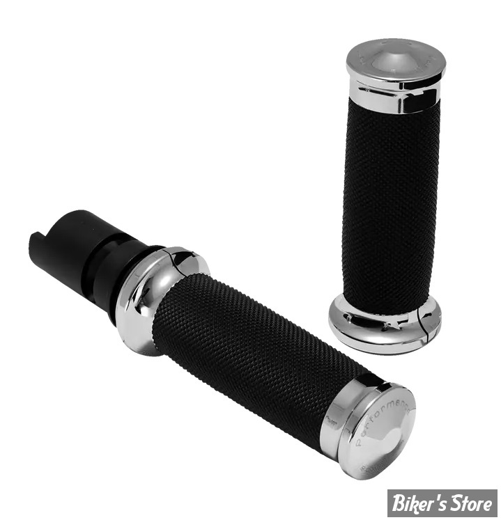 POIGNEES - PERFORMANCE MACHINE - Contour Color Grips - TIRAGE ELECTRONIQUE 23UP - NOIR / CHROME - 0063-2105M-CH