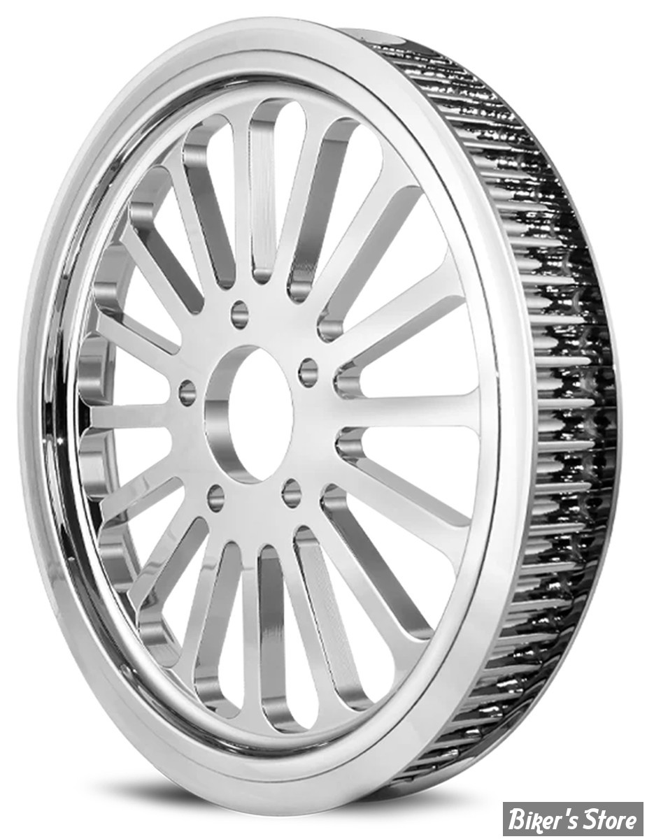 - 70 DENTS / 1 1/2" - POULIE ARRIÈRE - OEM 40221-85 / 40217-79 - BIGTWIN 84/99 - CUSTOM TYPE - DNA - MAMMOTH SUPER SPOKE - CHROME - M-PL-0170 