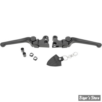 ECLATE L - PIECE N° 06 / 08 - KIT LEVIERS SPORTSTER 07/13 & 1200XR 08/12 - OEM 42806-04 / 45356-07 - PSR - REGLABLES - ANTHEM - PAIRE - NOIR