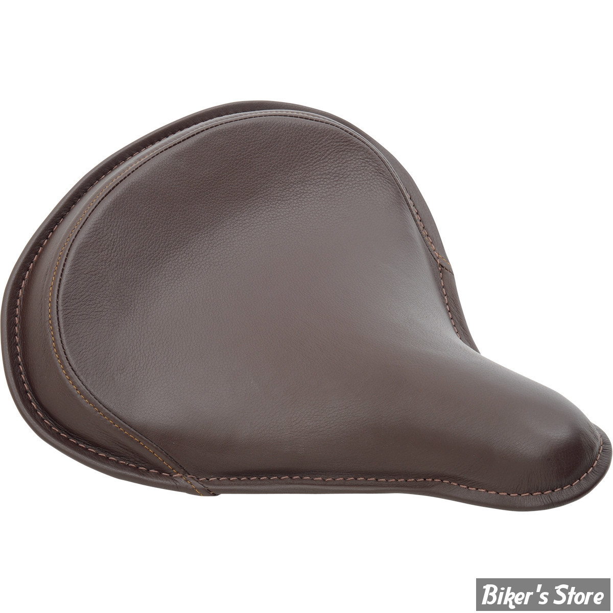 SELLE SOLO UNIVERSELLE - LARGEUR 330MM - DRAG SPECIALTIES - LARGE - BROWN LEATHER W / PERIMETER STITCHED