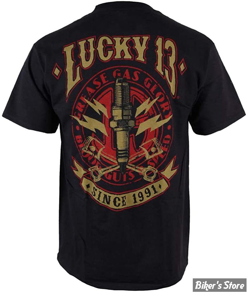 TEE-SHIRT - LUCKY 13 - AMPED - NOIR - TAILLE M