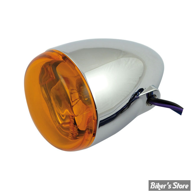 ECLATE K - PIECE N° 07 - CLIGNOTANT CHRIS PRODUCT - AMPOULE DOUBLE FILAMENT - CORPS : CHROME / CABOCHON : ORANGE - 8501A-932051