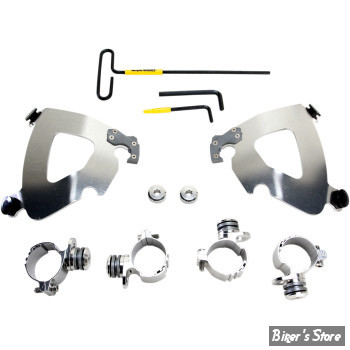TETE DE FOURCHE - MEMPHIS SHADES - GAUNTLET FAIRING - SPORTSTER 1200C 2001/2020 : KIT DE MONTAGE - POLI - MEK2006