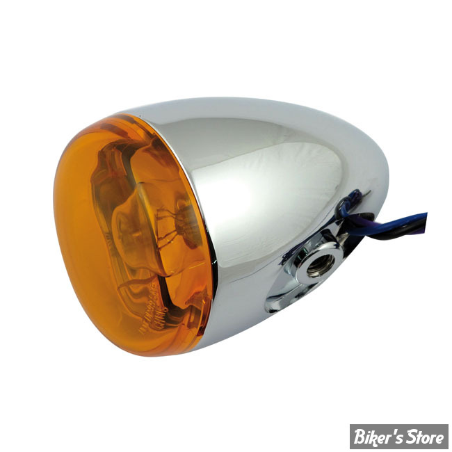 ECLATE K - PIECE N° 07 - CLIGNOTANT CHRIS PRODUCT - AMPOULE DOUBLE FILAMENT - CORPS : CHROME / CABOCHON : ORANGE - 8887A-932043