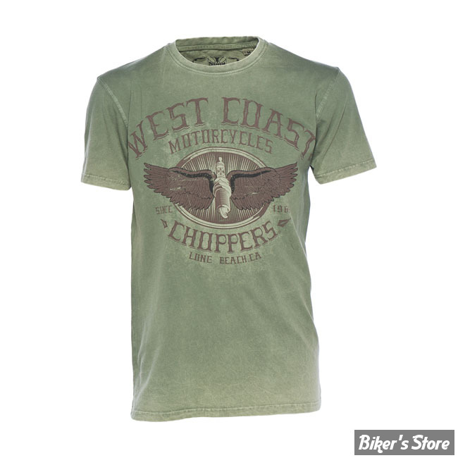 TEE-SHIRT MANCHES COURTES - WCC - WINGS LOGO - COULEUR : VERT DELAVE - TAILLE : XXL