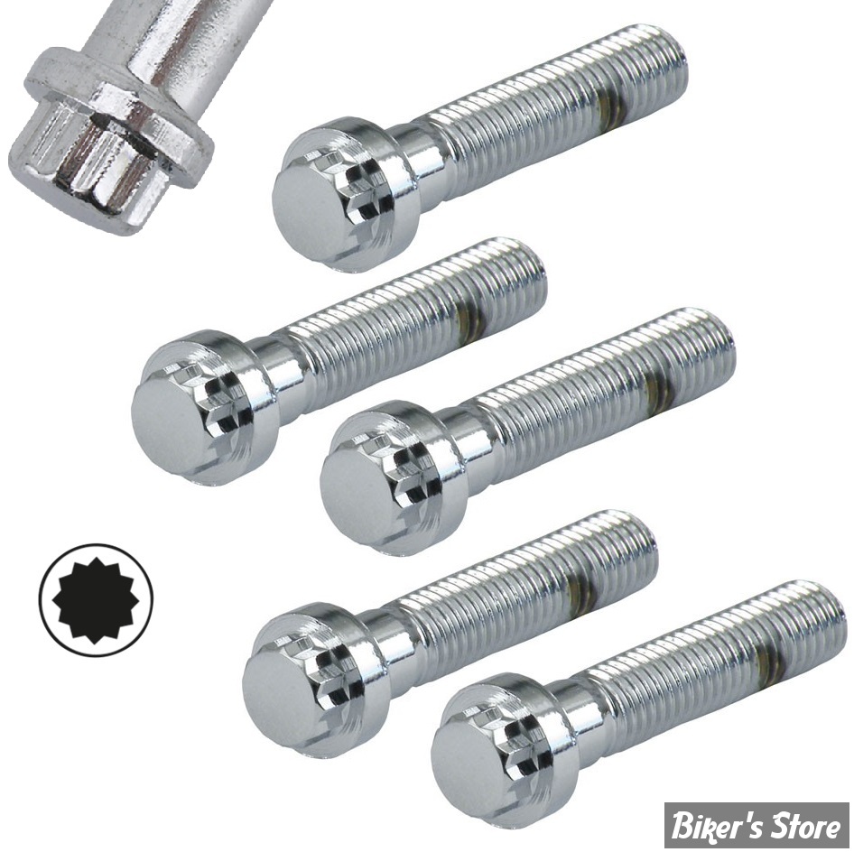 VIS TETE ALLEN / BTR - 1/2-13 X 57.00MM / 2" 1/4 - 12 POINTS - CHROME - LE PAQUET 5 PIECES---NEUF - NI REPRIS - NI ECHANGE ---