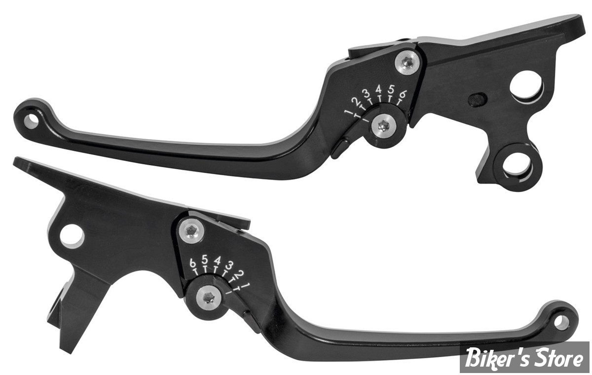 ECLATE L - PIECE N° 06 / 08 - KIT LEVIERS - OEM 41701406 / 36700306 / 36700286A / 36700313 - TOURING 23UP - RICK'S MOTORCYCLES - CLASSIC -  REGLABLES - NOIR - 87-8010000-B
