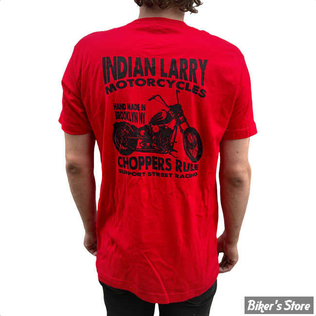  - TEE-SHIRT MANCHES COURTES -  INDIAN LARRY - Street Racer t-shirt - COULEUR : ROUGE - TAILLE : XXL