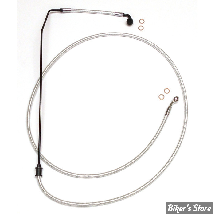 DURITE DE FREIN AVANT (PARTIE HAUTE) - LONGUEUR : 163.80 cm / 64 1/2" / +2"- OEM 1912040 / 1912487 - INDIAN 15UP - MAGNUM - XR STAINLESS DOT BRAKE LINE - STERLING CHROMITE II - AS37589