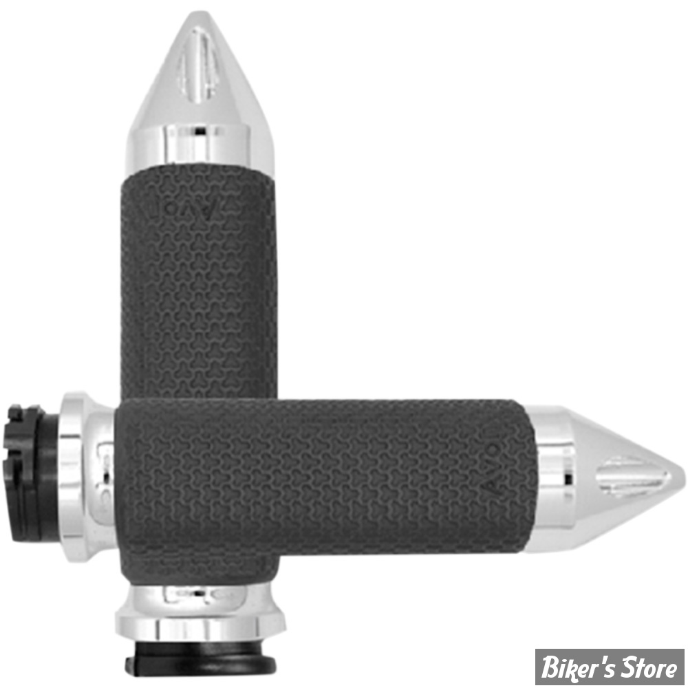 POIGNEES AVON - MEMORY GRIPS - DIAMETRE : 1.625" / 41MM / LARGE - SPIKE - FINITION : CHROME - MF-63B-CH-SPK
