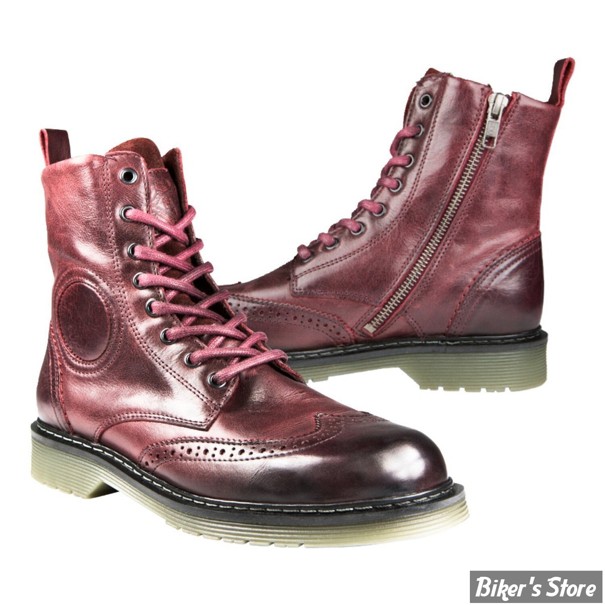 BOTTINES - JOHN DOE MOTORCYCLE - RIDING BOOTS SIXTY BUDAPEST - BORDEAUX - POINTURE 36