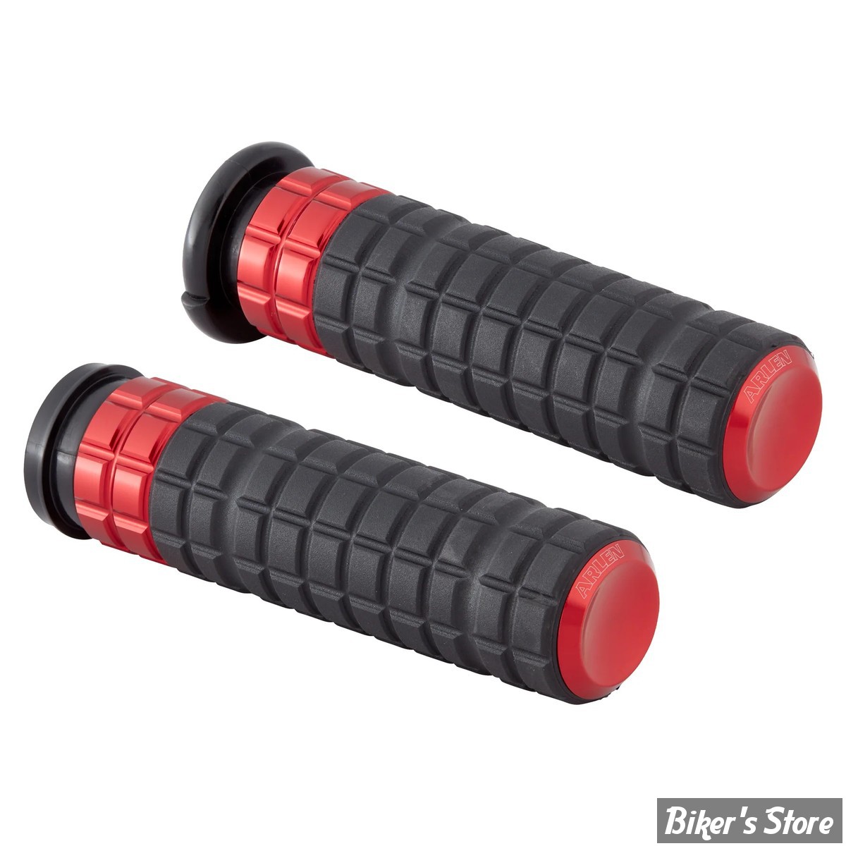 - POIGNEES - ARLEN NESS -  TIRAGE ELECTRONIQUE - SPEEDLINER GRIPS - CAOUTCHOUC : NOIR / EMBOUTS : ROUGE - 500-021