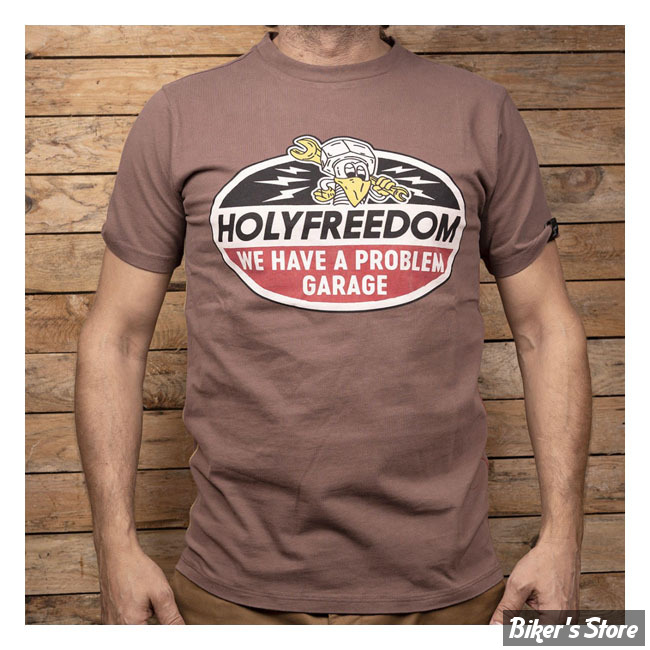TEE-SHIRT - HOLY FREEDOM - TRIPLE - MARRON - TAILLE M