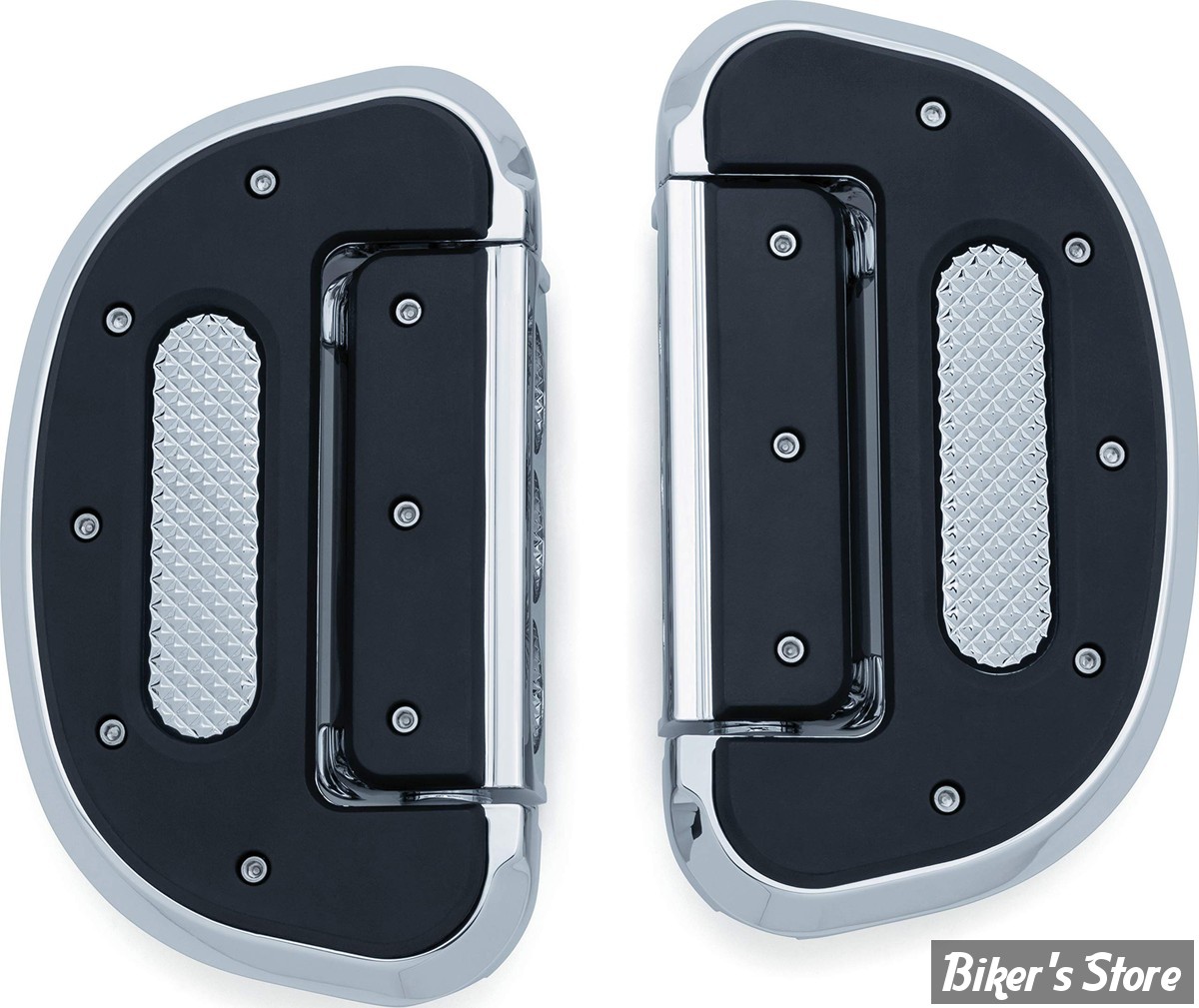PLATEFORMES KURYAKYN - HEAVY INDUSTRY FOLDING FLOORBOARDS - POUR CONDUCTEUR ET/OU PASSAGER - SANS EMPREINTE (SPLINED) - CHROME - 7045