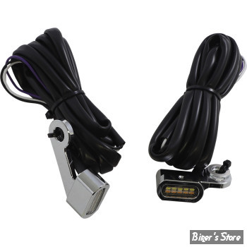 2 - CLIGNOS DRAG SPECIALTIES - LED Handlebar Marker Lights - SPORTSTER 14/22 - CORPS : CHROME / CABOCHON : TRANSPARENT - L22-0231DCE